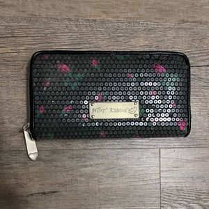 Betsey Johnson sequin floral wallet